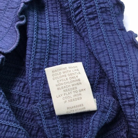 Juniors Womens Crop Top Peasant Boho Solid Blue Long Sleeve Size M Medium NWT - Picture 9 of 9